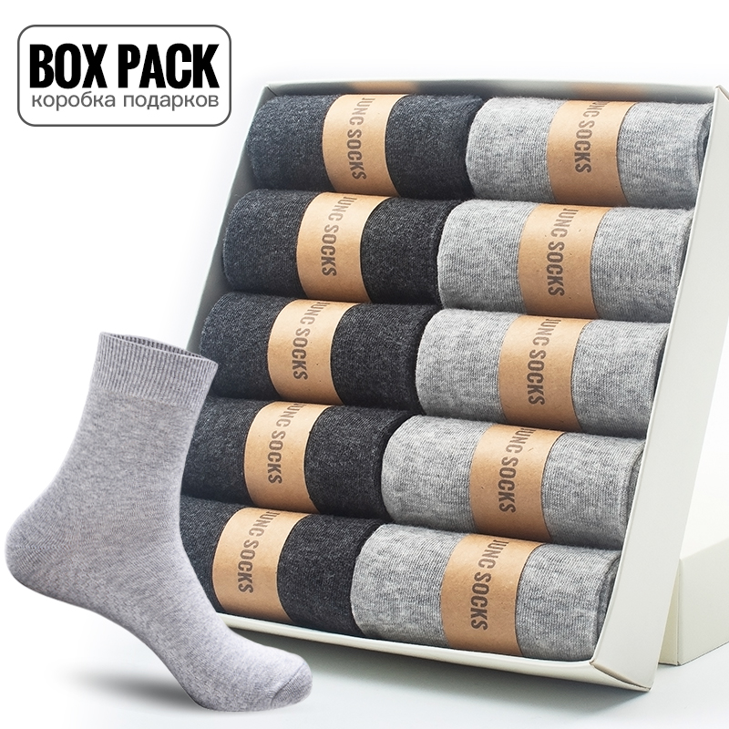 ボックスパックメンズ綿靴下 10 ペア/ボックス黒ビジネス男 - Cotton Crew Sock Pack のレビューと価格