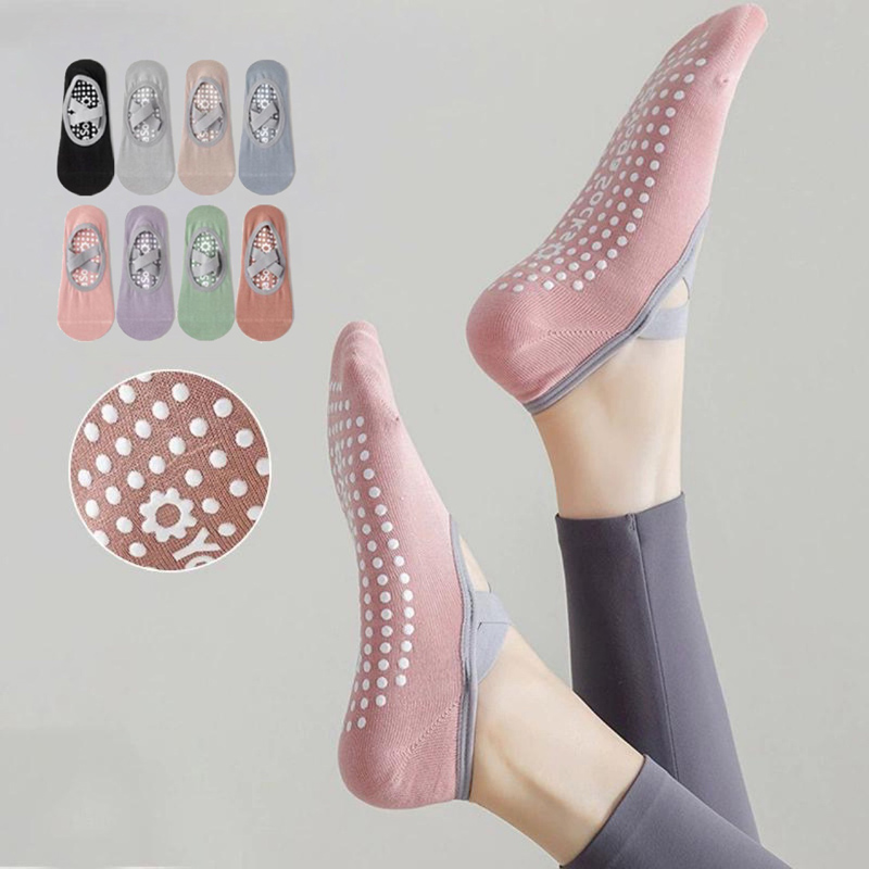 通気性タオル底ヨガソックス女性シリコーンノンスリップ包帯ピラ - No Show Sock Women のレビューと価格