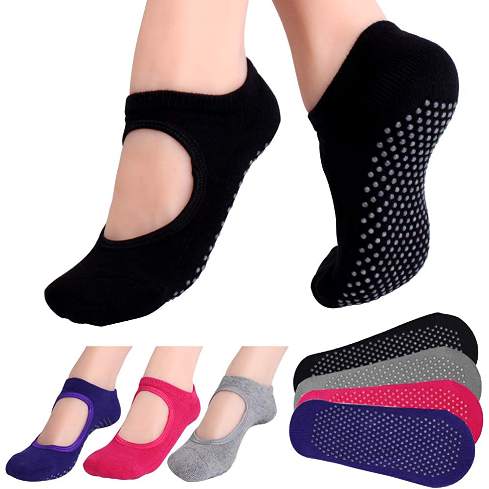 バックレスノンスリップフィットネスピラティスソックス綿女性ス - No Show Sock Women のレビューと価格