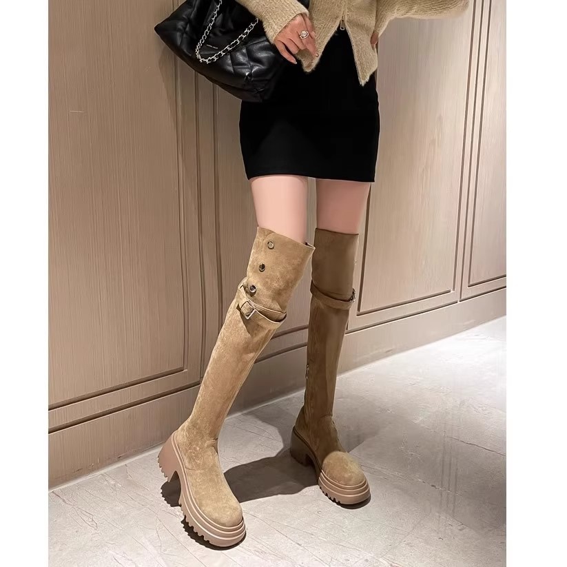 ニーハイブーツ 2025 レトロ ウエスタンブーツ レディー - Knee High Sock Women のレビューと価格